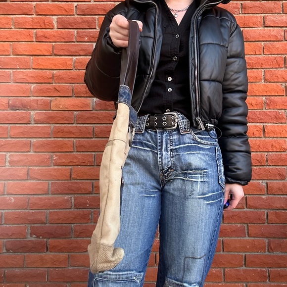 Rustic patchwork denim tote - Picture 6 of 10